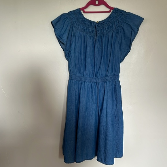 Crewcuts Sweet Chambray Blue Pleated Sundress with Flutter Sleeves - Size 12 - Picture 8 of 10